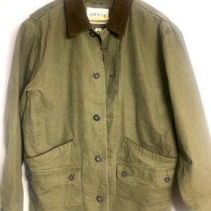 Orvis men large jacket green khaki